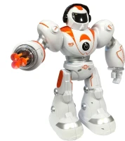 LEAN Toys 4261 Interaktivní RC robot s vystřelovacími projektily, oranžový
