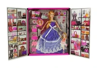 LEAN Toys 7018 Panenka ve fialových šatech s doplňky 28 cm