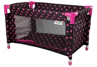 LEAN Toys 7701 Postýlka pro panenky Alice 52,5 x 30,5 cm, černo-růžová