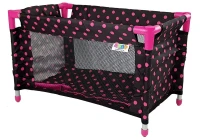 LEAN Toys 7701 Postýlka pro panenky Alice 52,5 x 30,5 cm, černo-růžová