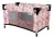 LEAN Toys 7702 Postýlka pro panenky Alice 52,5 x 30,5 cm, růžová s květinami
