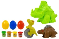 LEAN Toys 8523 Plastelínové dinosaury – vajcia a formy, 12 kusov, 4 farby