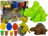 LEAN Toys 8523 Plastelínové dinosaury – vajcia a formy, 12 kusov, 4 farby