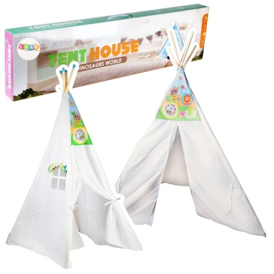 LEAN Toys 9505 Detský stan Teepee, biely