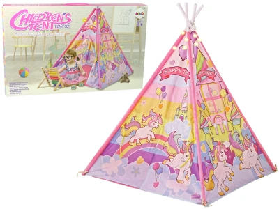 LEAN Toys 10514 Detský stan so svetelnými efektmi a jednorožcami, ružový