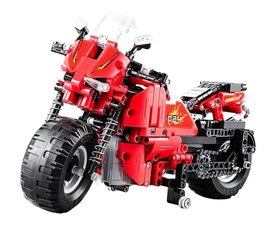 CaDA 9209 Stavebnice technic R/C motorka, 484 dílků, červená