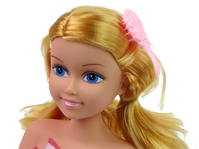 LEAN Toys 9955 Česací hlava s korálky a barevnými sponkami