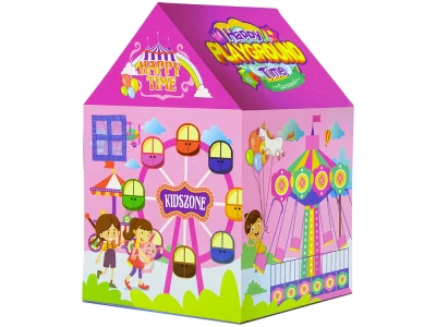LEAN Toys 10520 Dětský stan zábavní park 123 x 82 cm, růžový