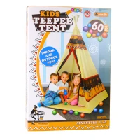 LEAN Toys 2576 Dětské indiánské teepee + 60 míčků, 155 cm