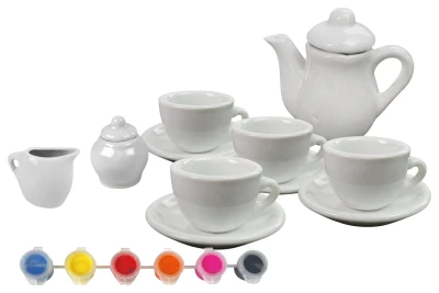 LEAN Toys 10772 Porcelánová čajová sada k malování, DIY