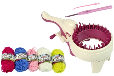 LEAN Toys 10865 Kreatívna sada s pletacím strojom a bavlnenými priadzami