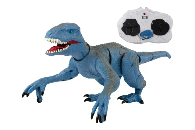 LEAN Toys 12440 Dálkově ovládaný dinosaurus Velociraptor, modrý