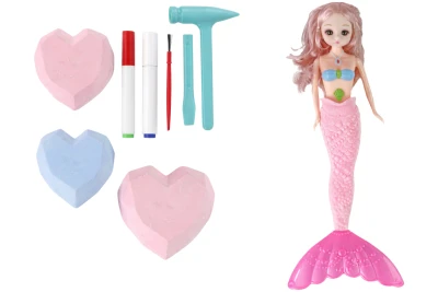LEAN Toys 13449 DIY kopací set - morská panna s pokladmi, ružová