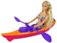 LEAN Toys 15182 Panenka s kajakem a doplňky, oranžová