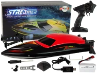 LEAN Toys 15355 Diaľkovo ovládaná motorová loď R/C 2,4 GHz, červená