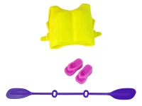 LEAN Toys 15183 Bábika s kajakom a príslušenstvom, ružová