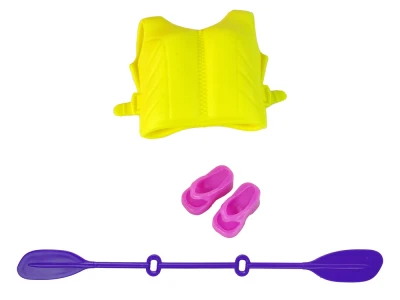 LEAN Toys 15183 Bábika s kajakom a príslušenstvom, ružová