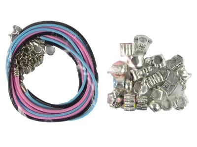 LEAN Toys 15577 Sada náramků, řetízků a barevných korálků na bižuterii