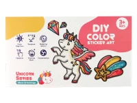 LEAN Toys 15719 Samolepky na okno Jednorožec DIY, 8 barev a třpytky