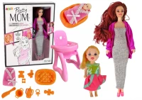 LEAN Toys 15732 Panenka v těhotenství - dlouhé vlasy, příslušenství