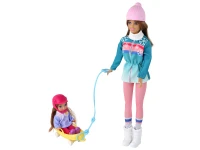 LEAN Toys 16193 Anlily maminka s dcerou na sáňkách
