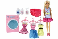 LEAN Toys 16210 Panenka Anlily Prádelna - sada příslušenství, pračka XXL