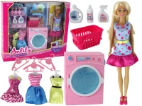 LEAN Toys 16210 Panenka Anlily Prádelna - sada příslušenství, pračka XXL