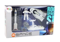 LEAN Toys 16576 Kosmická mise, sada 5 dílů: raketa, astronaut, vesmírná loď