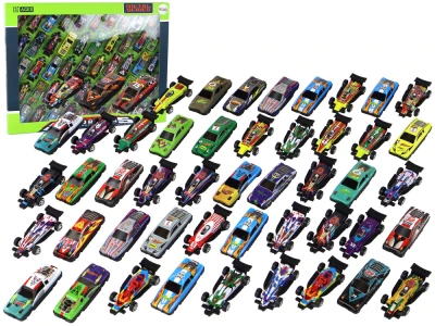 LEAN Toys 16534 Sada farebných autíčok, 50 kusov