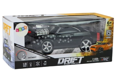 LEAN Toys 18564 RC auto 1:18 Drift 360 světla a zvuky, černé