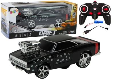 LEAN Toys 18564 RC auto 1:18 Drift 360 světla a zvuky, černé