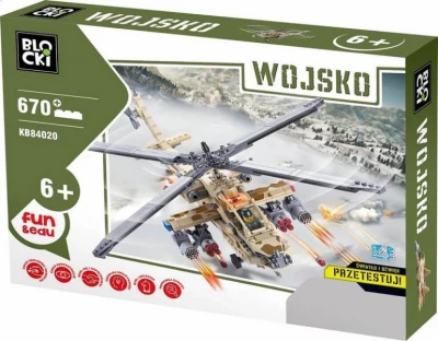 ICOM bločkov Bojový vrtuľník AH-64 Apache so svetlom a zvukom 670 dielov