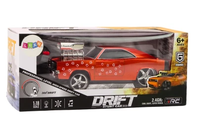 LEAN Toys 18565 RC auto 1:18 Drift 360 světla a zvuky, červené