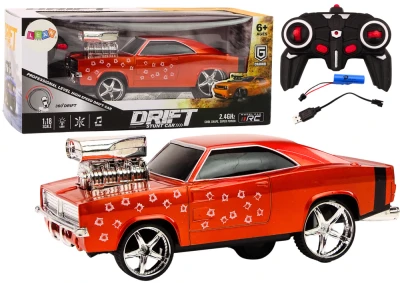 LEAN Toys 18565 RC auto 1:18 Drift 360 světla a zvuky, červené