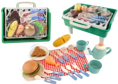 LEAN Toys 19156 Sada na grilování pro děti - mini gril s příslušenstvím