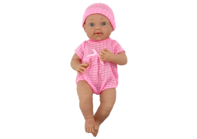 LEAN Toys 19553 Panenka v růžovém oblečku s čepičkou, dudlíkem a přikrývkou