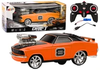 LEAN Toys 18566 Dálkově ovládané auto 1:18 Drift 360 světla zvuky, oranžové