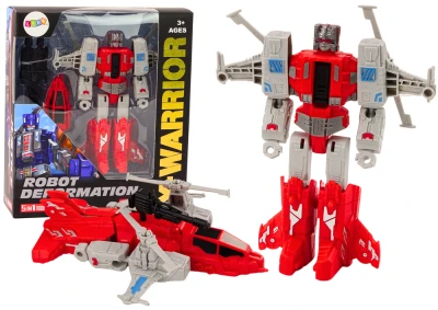 LEAN Toys 18802 Robot-Helikoptéra Transformers X-Warrior 2 v 1, červený