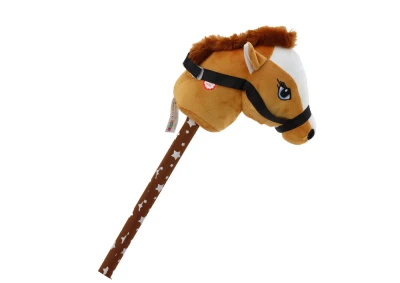 LEAN Toys 19537 Kůň na tyči Hobby Horse se zvuky, hnědý