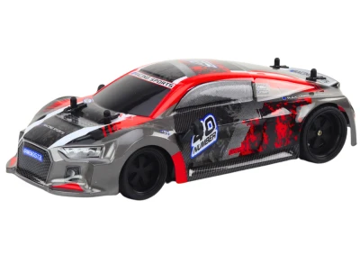 LEAN Toys 18587 RC auto na dálkové ovládání 1:18 gumová kola Drift, červené