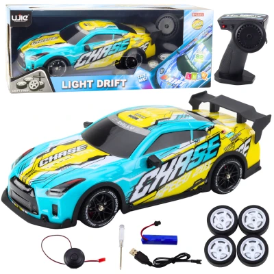 LEAN Toys 23069 RC driftovací auto s podsvícenou karoserií, tyrkysové