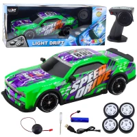 LEAN Toys 23072 RC driftovací auto s podsvícenou karoserií, zelené