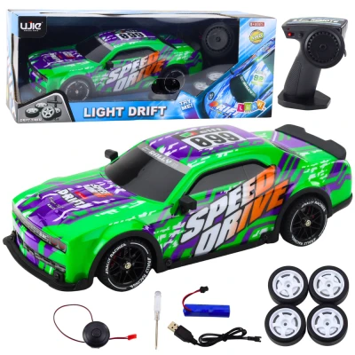 LEAN Toys 23072 RC driftovací auto s podsvícenou karoserií, zelené