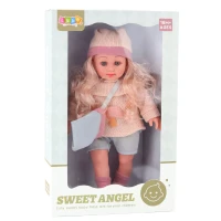 LEAN Toys 23375 Panenka Sweet Angel ve vlněném svetru s kabelkou 36 cm