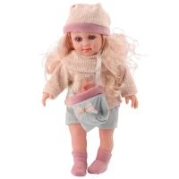 LEAN Toys 23375 Panenka Sweet Angel ve vlněném svetru s kabelkou 36 cm