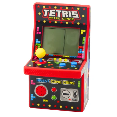 LEAN Toys 23492 Mini retro Tetris stroj 49 hier, 1676 úrovní, červený