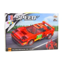 LEAN Toys 23571 Stavebnice Auto a robot 2 v 1, 329 dílků, červená