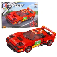 LEAN Toys 23571 Stavebnice Auto a robot 2 v 1, 329 dílků, červená