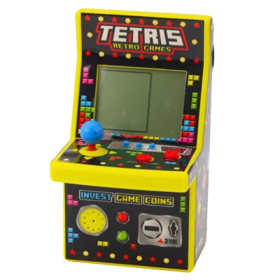 LEAN Toys 23493 Mini retro Tetris stroj 49 hier, 1676 úrovní, žltý