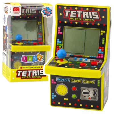 LEAN Toys 23493 Mini retro Tetris stroj 49 hier, 1676 úrovní, žltý